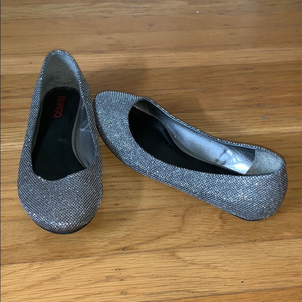 Dark Silver metallic ballet flats
